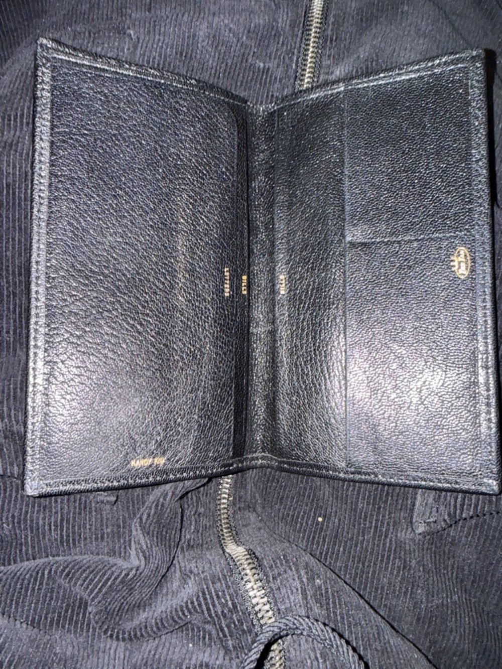 Vintage cowhide Tex-Tan Black Leather Bifold Wallet with Gold Accent